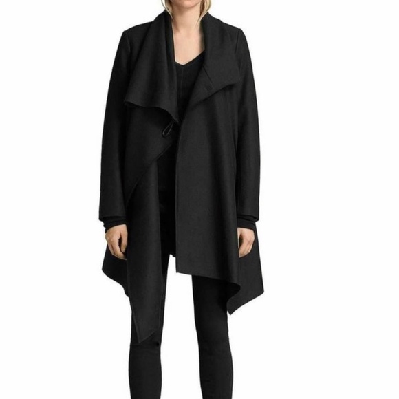 All Saints Jackets & Blazers - BLACK COAT. ALLSAINTS. Asymmetric shape. Coat & Jacket